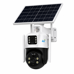 Corusdigital 4G Solar 2 Lens PTZ Security Camera | AI Smart Camera with 2 Lens, Night Vision & Two Way Audio