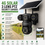 Solar-powered security camera system with 4G connectivity and multiple features on a promotional graphic.