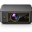 A black 4K ultra HD projector with gold trim accents, featuring a prominent circular lens and a small port on the front, set against a clean white background.