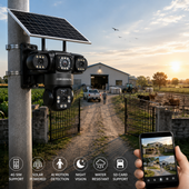 "Waterproof PTZ solar security camera"